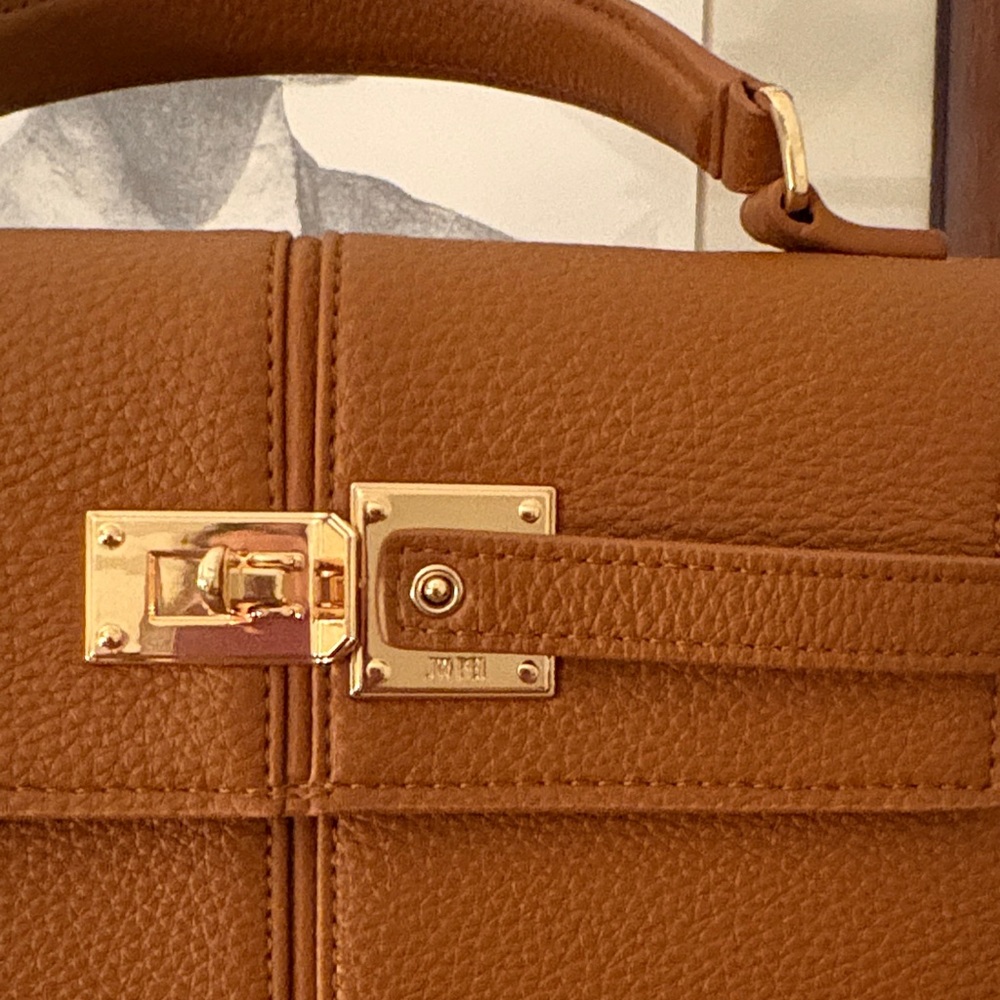 JW PEI Cognac Satchel Top-Handle Bag with Gold Hardware - Picture 5 of 8